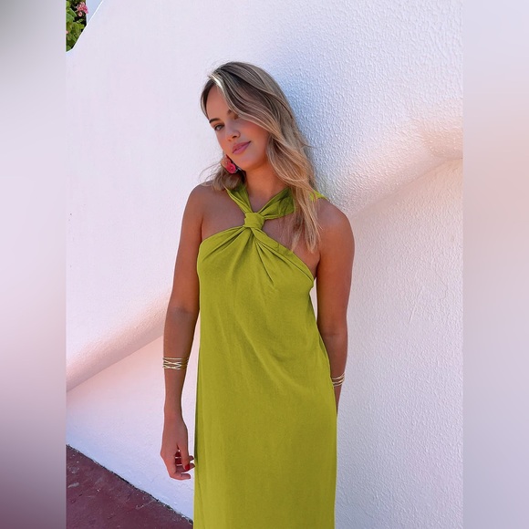 Commense Cross Halter Split Long Dress - Picture 1 of 5